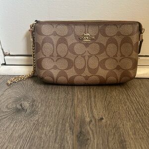Coach Brown Signature Wristlet